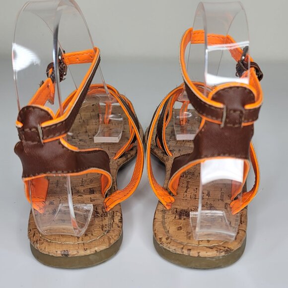 PICK 3 FOR $20 REPORT "ROSE" Strappy Brown/Orange Vegan Sandals Shoes Size 6.5 - Picture 5 of 6